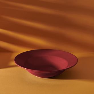 Keramika Delta Makarna Tabağı - Kırmızı - 26 cm