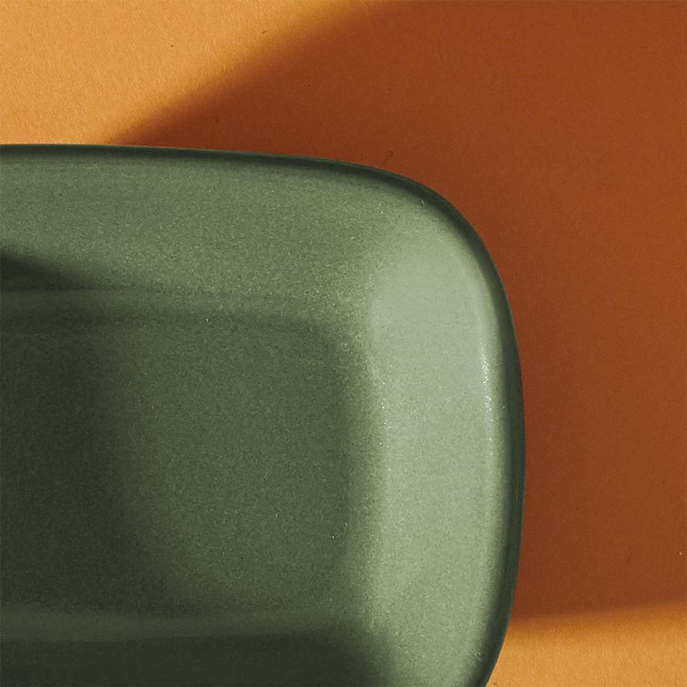 Keramika Kayık Tabak - Yeşil - 11 cm
