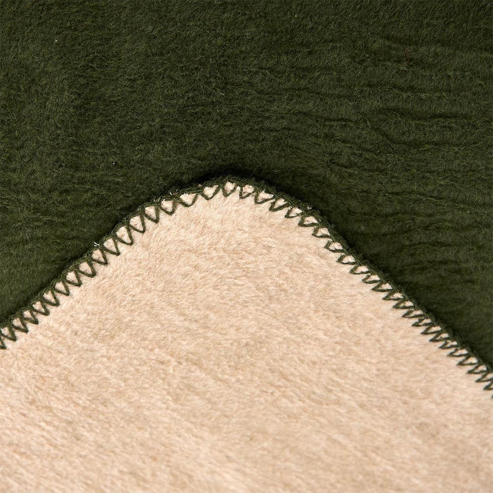  Nuvomon Çift Taraflı Çift Kişilik Pamuklu Battaniye - Yeşil / Bej - 180x220 cm