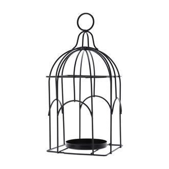 Q-Art Dekoratif Kuş Kafesi Mumluk - Siyah