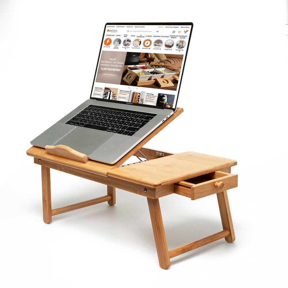  Bambum Katlanır Çalışma ve Laptop Masası - Bej