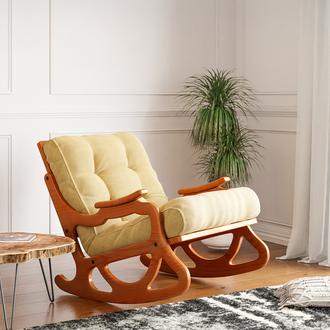 Furmet Modüler Cozy Sallanan Sandalye ve TV Koltuğu - Meşe / Sarı