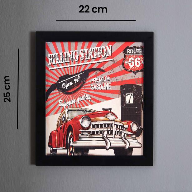  Q-Art Vintage Car Parça Tablo Seti - 22x25 cm