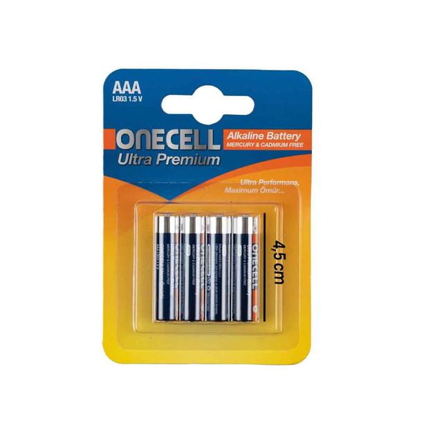  Onecell Ultra Premium Alkalin 1,5 V. 4'lü AAA Boy Pil